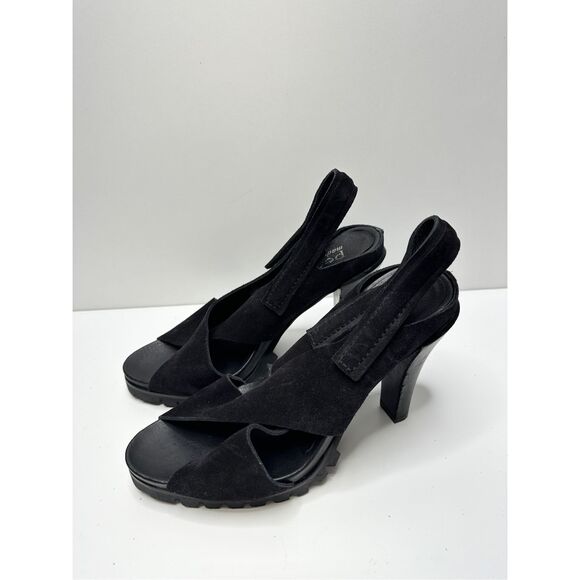 Pedro Garcia Shoes Womens Size 8.5 Black Open Toe Yuval Slingback Leather Sandal - Picture 3 of 12